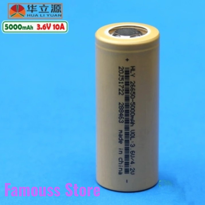 Baterai 26650 5000 Mah Senter Led Battery Pack Ebike 5000 Mah HLY