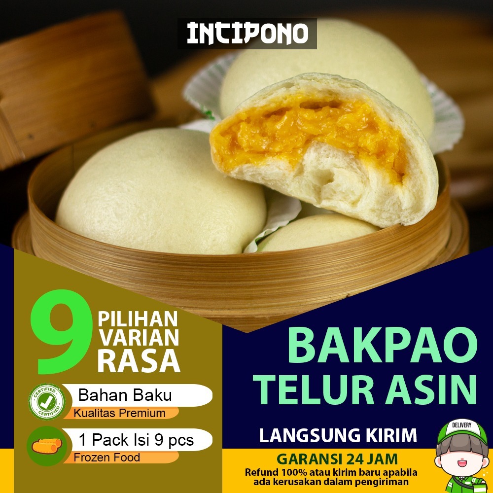 

Incipono Bakpao Telur Asin Rasa Kuning Telur Asin Masir Lembut Isi 9 Frozen Food Premium Hotel