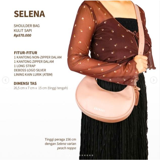 Tas Kulit Wanita / Selempang Bahu Mini Bag Abekani Selena Bag