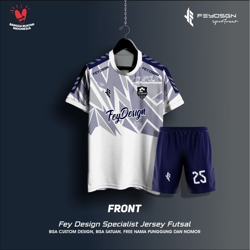 Jersey Futsal Full Printing Bebas Custom Design ( BISA SATUAN)
