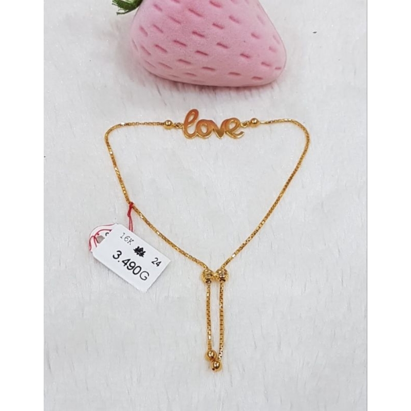 Gelang rantai emas 70 love polos