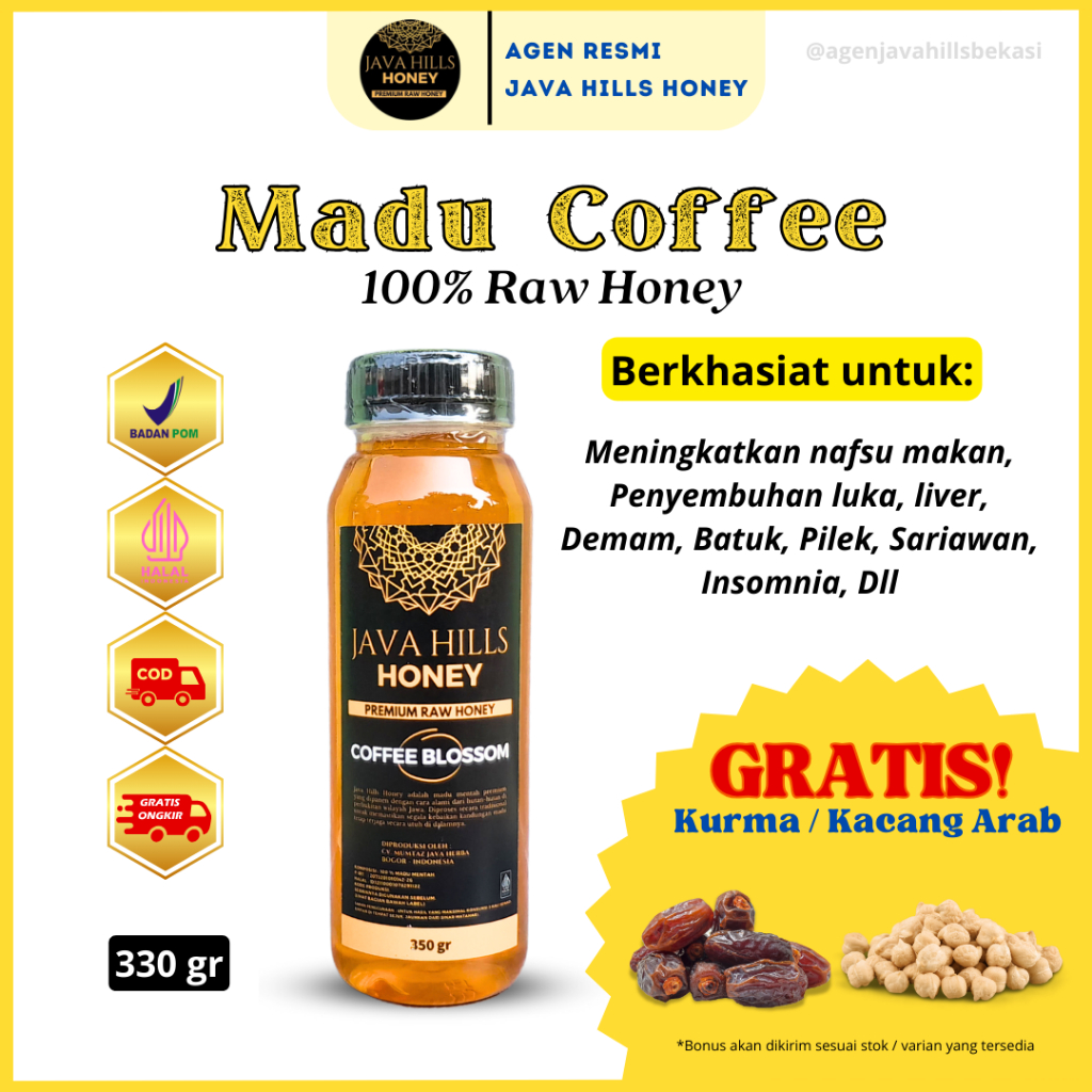 

Madu Coffee Java Hills Honey - Madu Asli Nektar Kopi - Madu Murni Kopi - Madu Kopi Murni Asli 100% Raw Honey