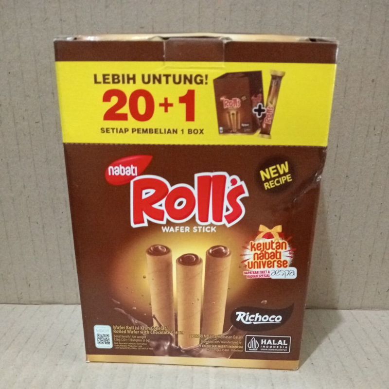 

Roll's Wafer Stick Richoco Nabati Isi 20 + 1 Free