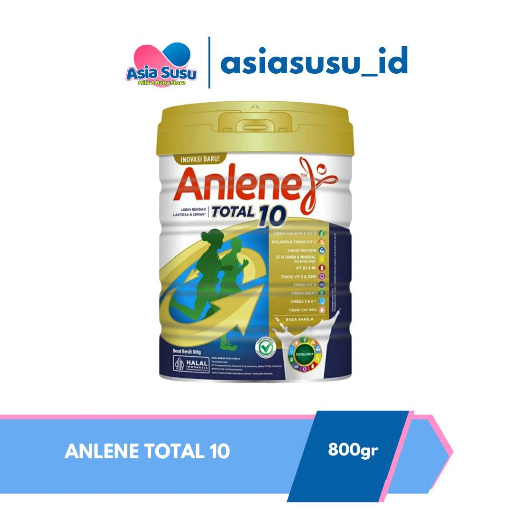 

ANLENE TOTAL 10 400GR / 800GR vanila (SUSU DEWASA KESEHATAN TULANG TINGGI NUTRISI )