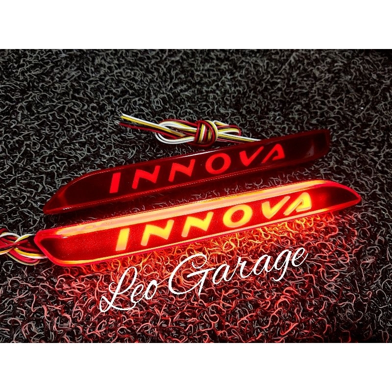 INNOVA FORTUNER 2009 2010 2011 2012 2013 2014 2015 LAMPU BUMPER BELAKANG TULISAN INNOVA RED MICA MER