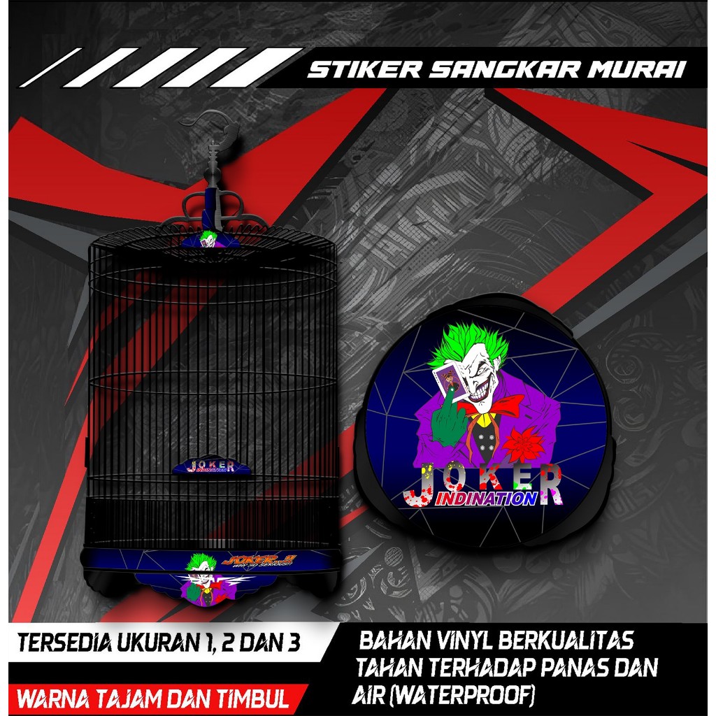 

Stiker Decal Sangkar Burung Murai, Sangkar Bulat Custom, Desain Joker, High Quality, Anti Air, Murah