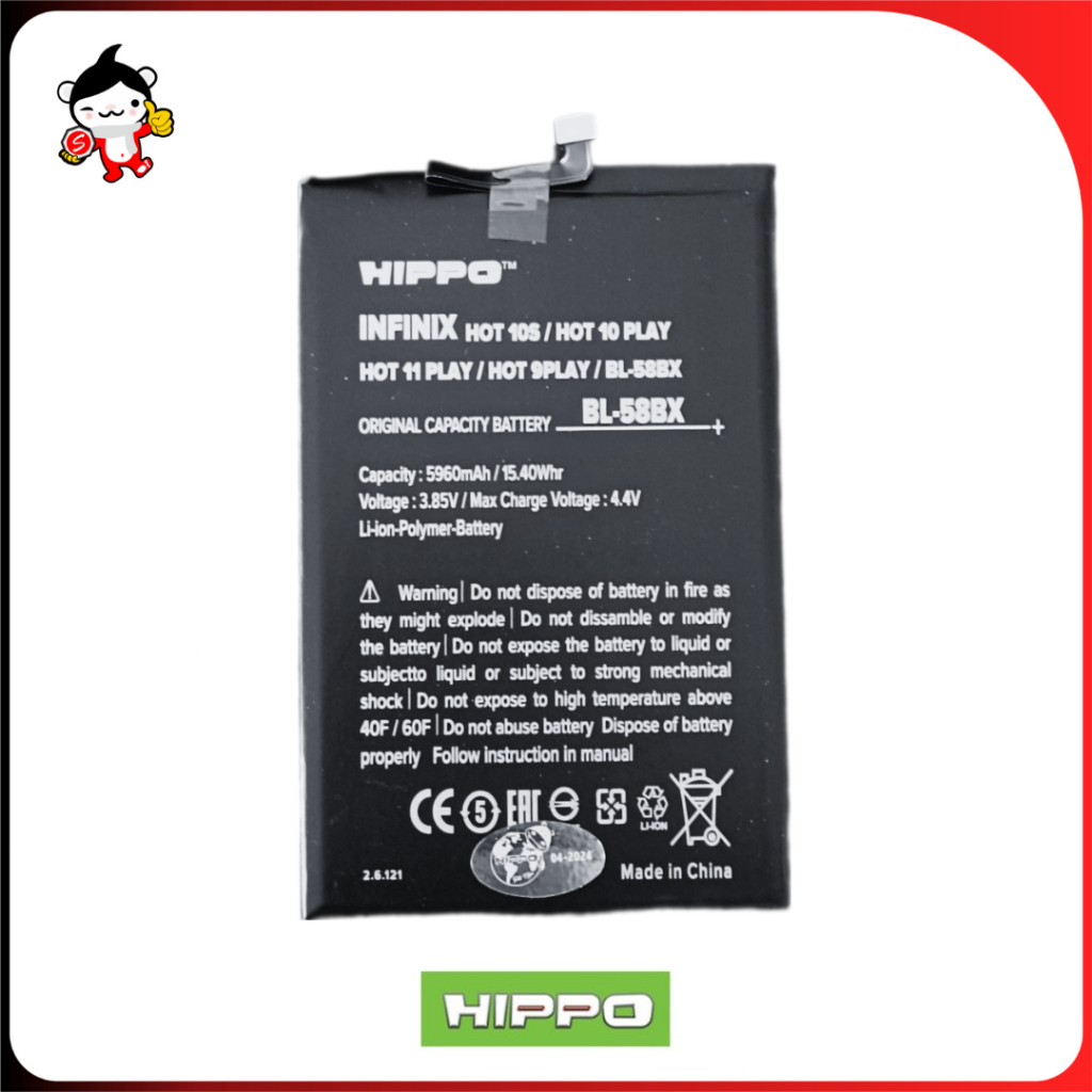 Baterai HIPPO INFINIX HOT 10S/HOT 10 PLAY/HOT 11 PLAY(BL-58BX) 5960MAH