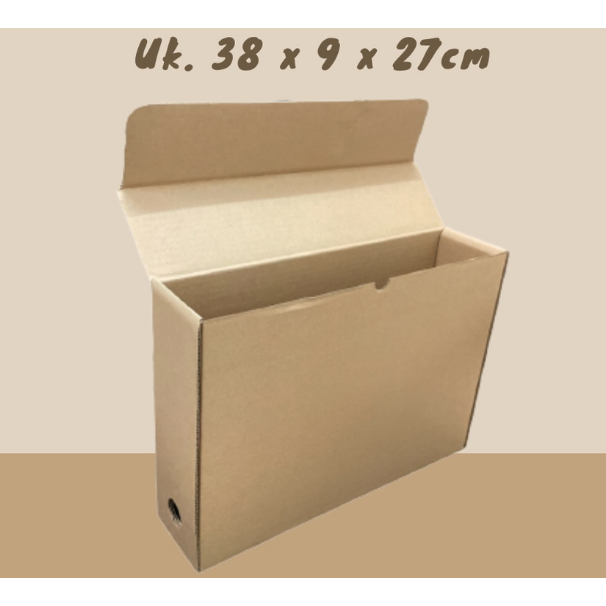 

5 pcs box arsip box packaging multifungsi ukuran 38 x 9 x 27 cm karton arsip packaging barang warna coklat