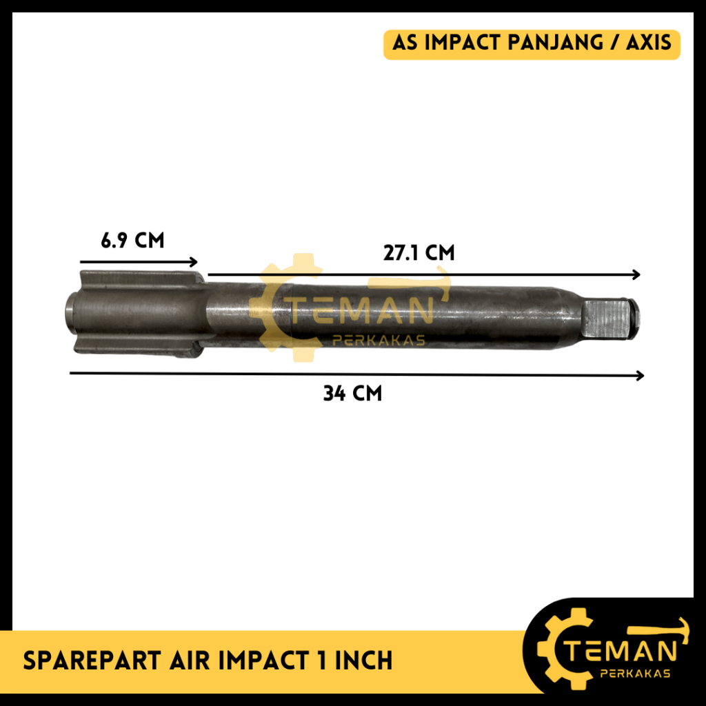 SPAREPART IMPACT 1 INCH AXIS IMPACT KEPALA 69 MM / AS PANJANG IMPACT 1" / AS AXIS AIR IMPACT WRENCH