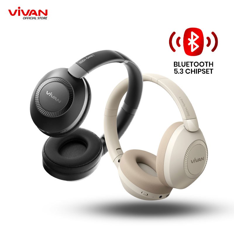 [FREE POUCH] VIVAN Liberty H200 Headphone Bluetooth 5.3 WIreless | Dual EQ DEEP BASS | Battery Up To