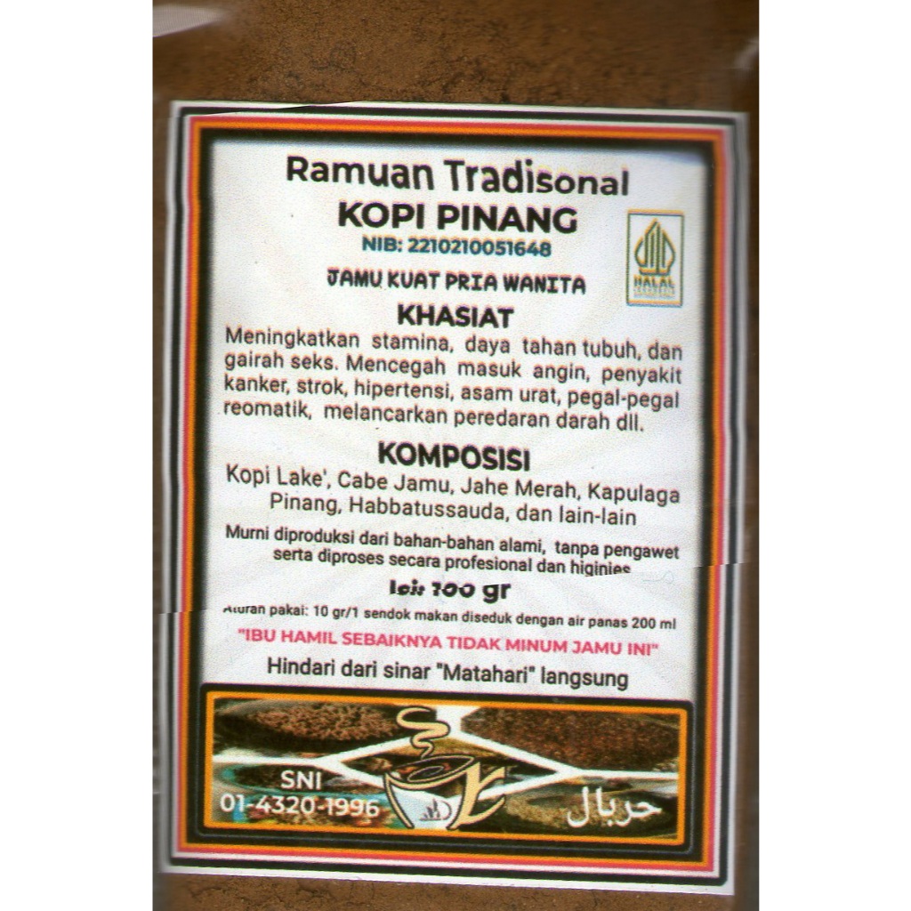 Ramuan tradisional Madura Asli KOPI PINANG Untuk Vitalitas Kuat Gairah Seksualitas Dan Kejantanan Pr