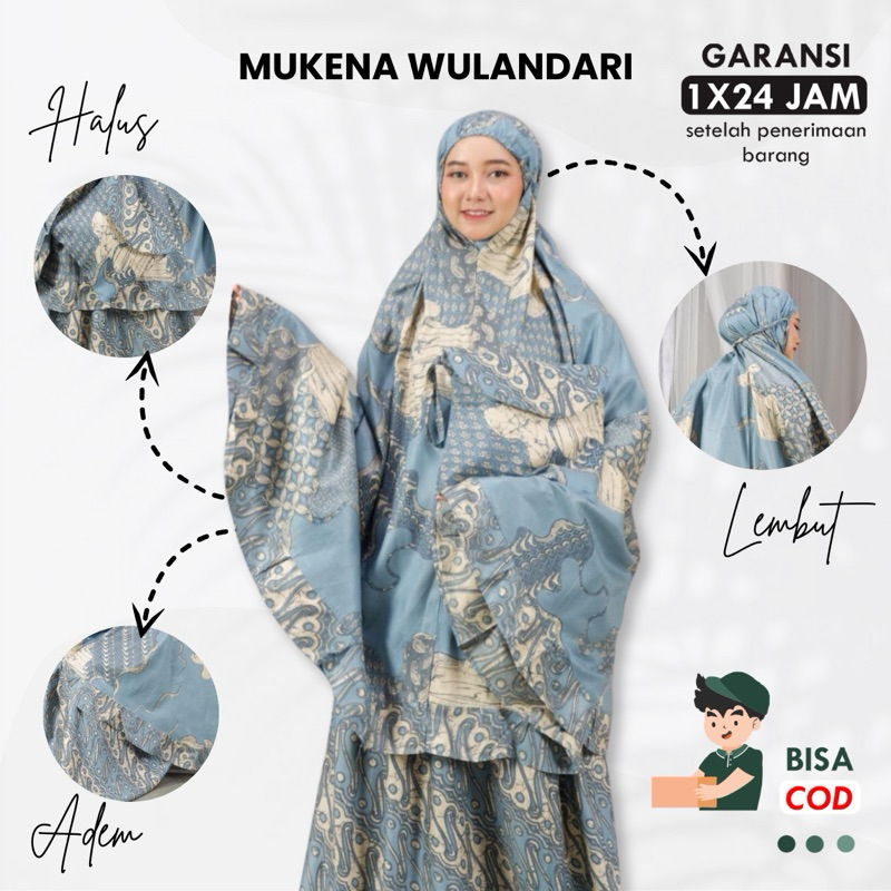 Mukena Mukenah Motif Batik Jumbo Dewasa Bahan Rayon Murah Adem Halus Premium  Terbaru 2024 Wulandari