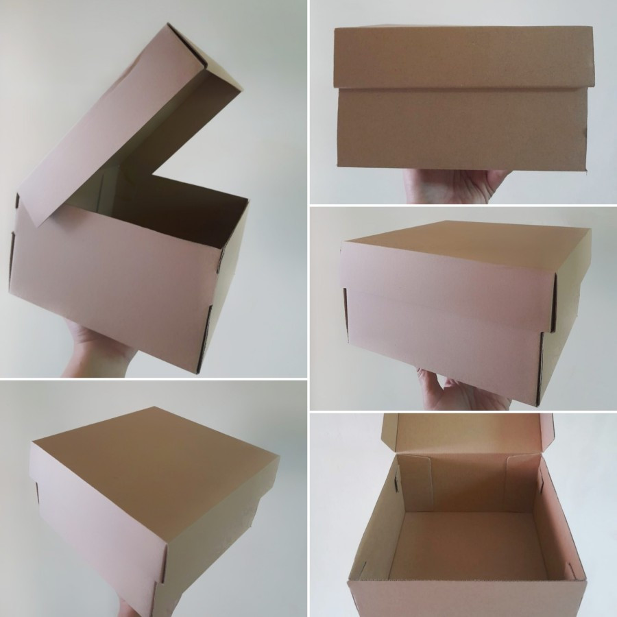 

12 pcsdus corrugated e flute roti bruder marble cake brownis dus sambung tali tenteng ukuran 22x22x12cm