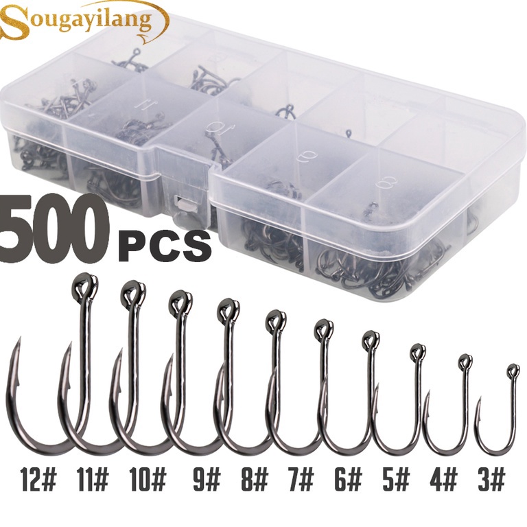 Sougayilang 5 Pcs Kail Pancing 3  12 1 Ukuran Kail Tajam Dengan Kotak kail ikan mas kail ikan kail i