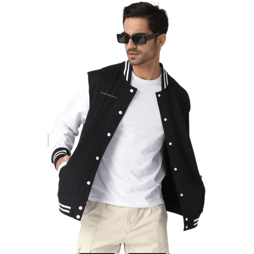 Jacket Varsity Hitam Polos M-XXL Sweater Hitam Polos-Jacket Polos-Baju Polos Pria Wanita OOTD Daily