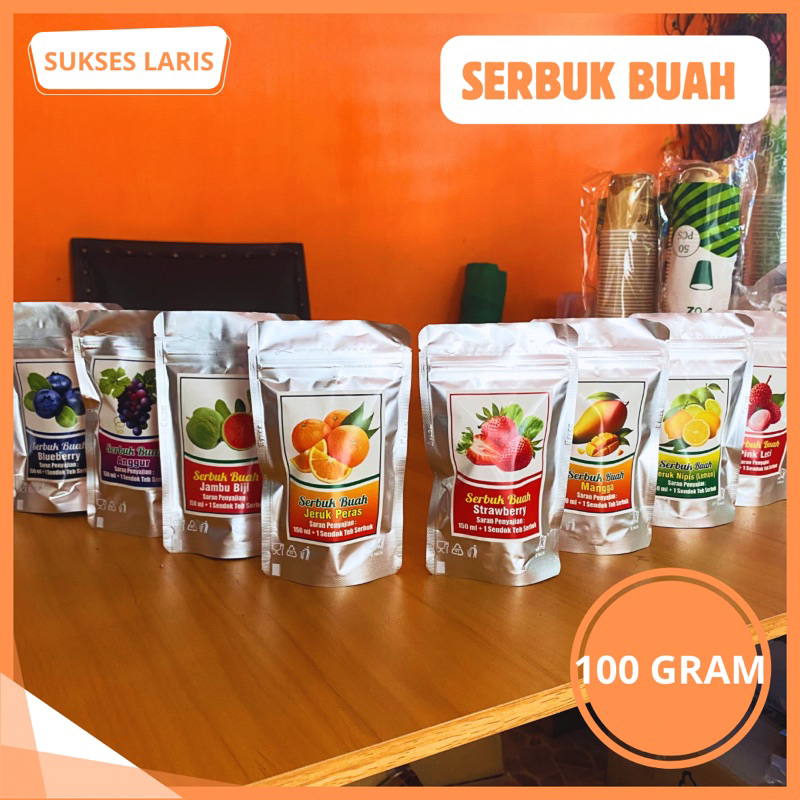 POWDER MINUMAN ALL VARIAN 100 GRAM | SERBUK MINUMAN RASA RASA | BUBUK MINUMAN RASA RASA BUAH | POWDE