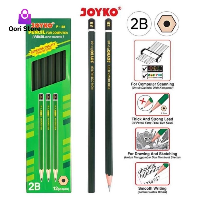 

Qori Store - Pencil 2B Joyko P-88 / Pencil 2B Joyco P-88 / Pensil 2B Joyko / Pensil Joyko 2B
