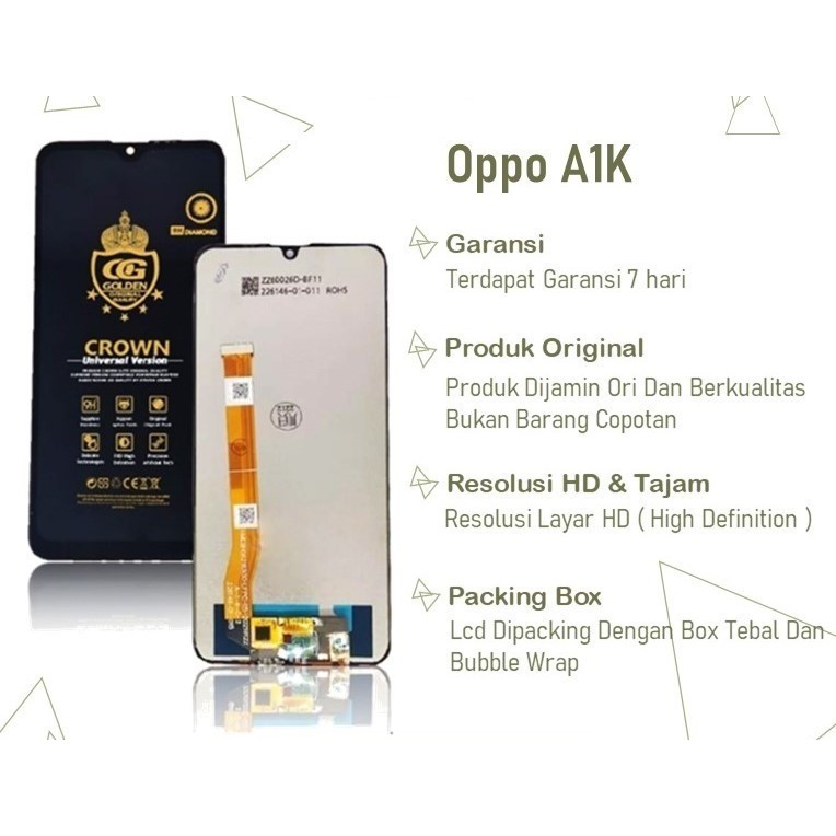 LCD TOUCHSCREEN REALME C2 COMPLETE / OPPO A1K ORIGINAL FULLSET