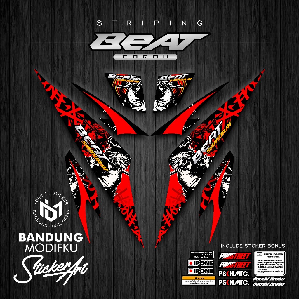 STRIPING STICKER MOTIF 31 / HONDA BEAT KARBU / BANDUNG MODIFKU / BETCARBU / STICKER VARIASI
