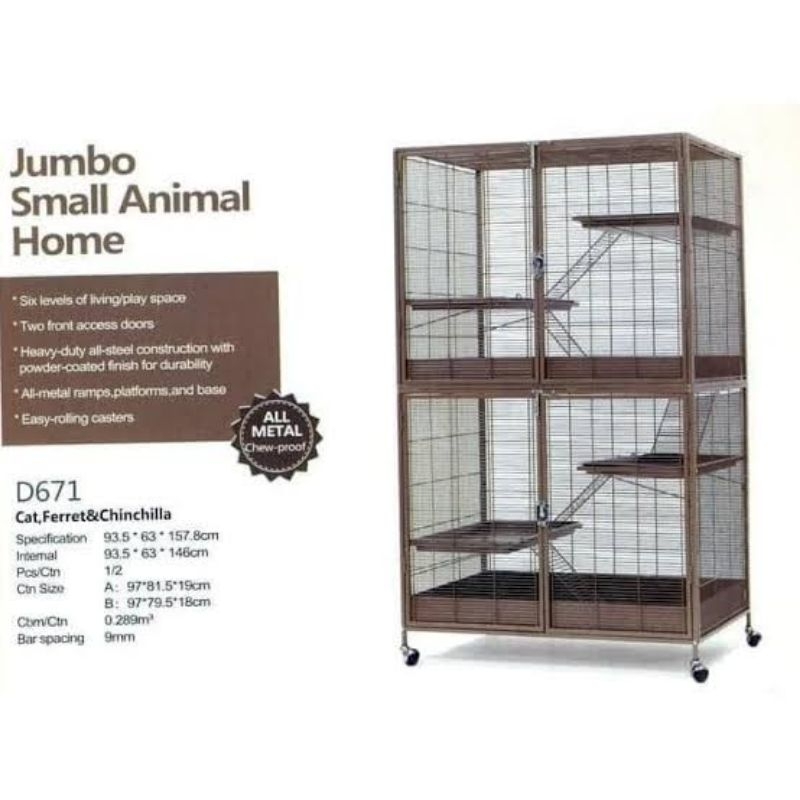 Kandang Kucing Tingkat Jumbo Animal Home Dayang D671