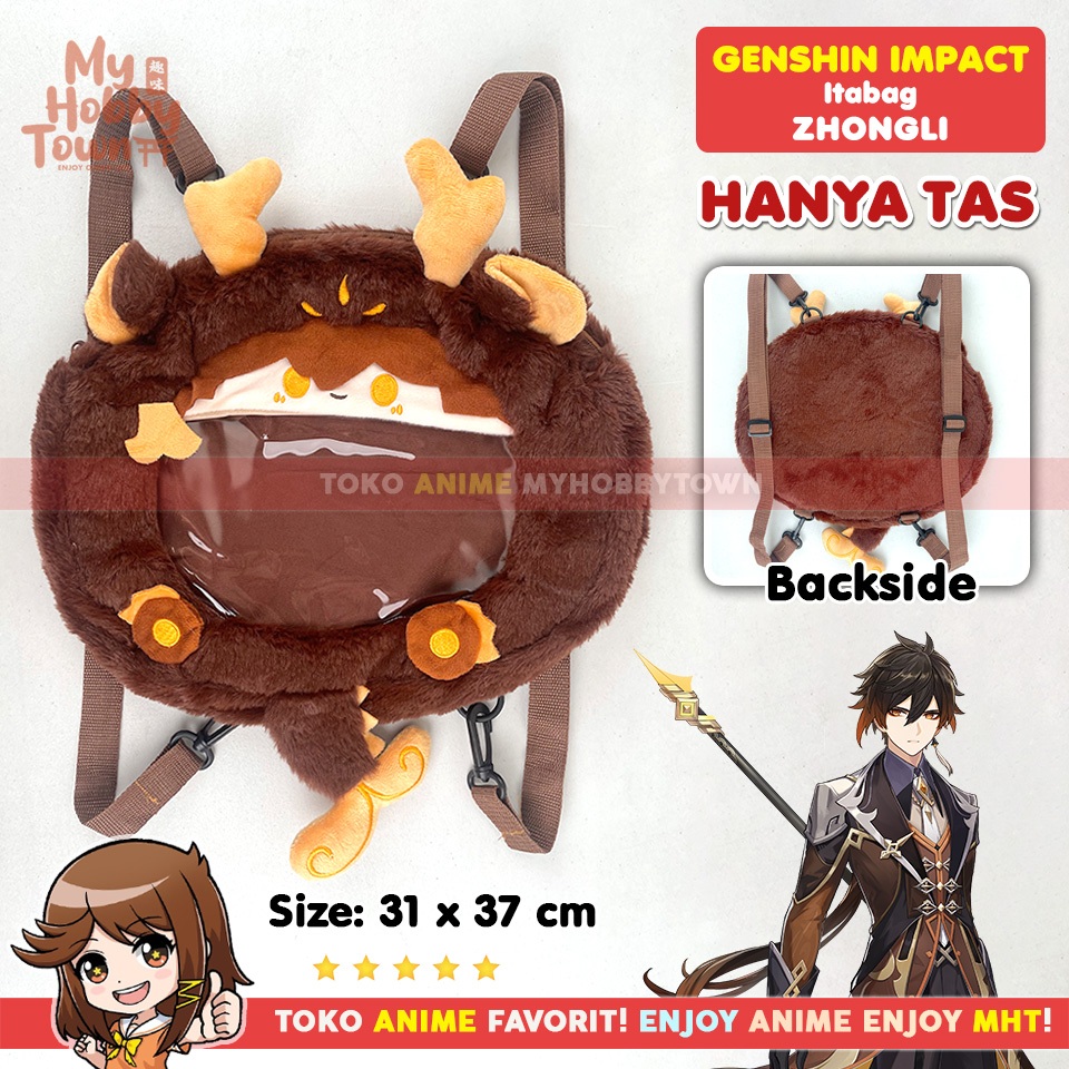 Tas Backpack Ransel Boneka Itabag Ita Bag Karakter Anime Game Genshin Impact : Zhongli