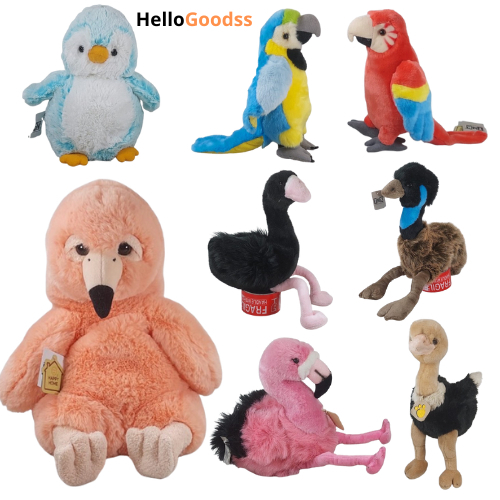 Boneka Binatang Burung Flamingo Penguin Ostrich Unta Emu Parrot Cute Unik - Ukuran M ( Cocok Untuk H
