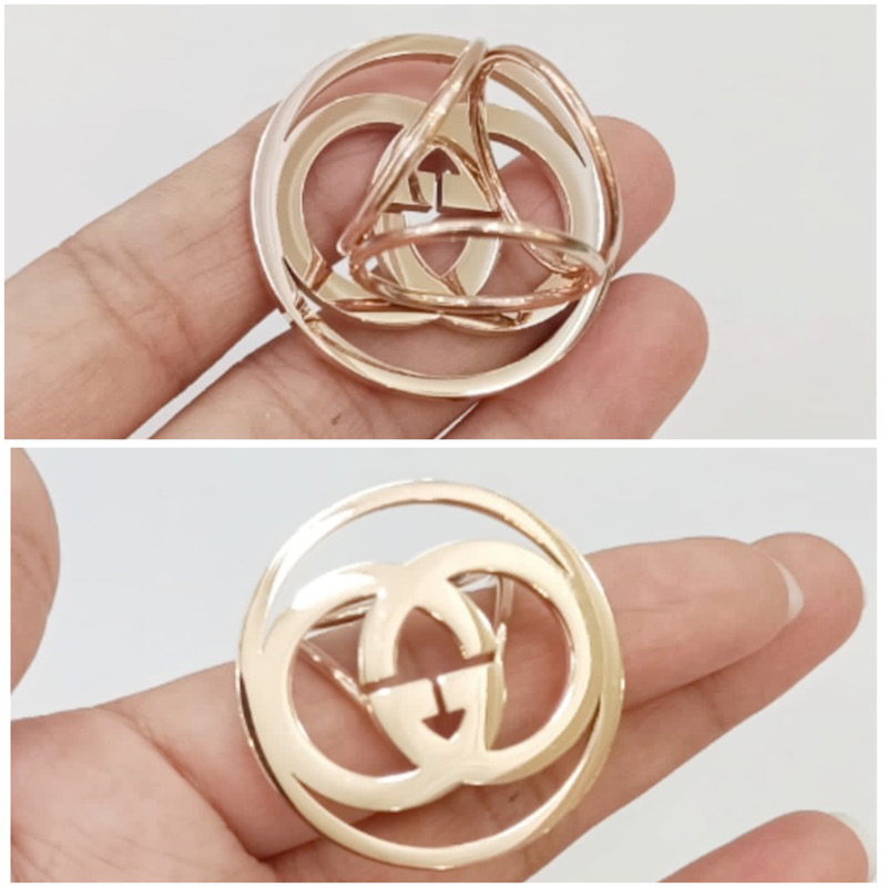 Ring bros cincin jilbab hijab titanium bulat gg polos rosegold