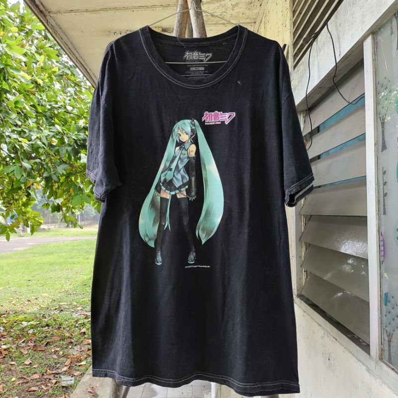 Hatsune Miku Mineral Wash T-Shirt Black