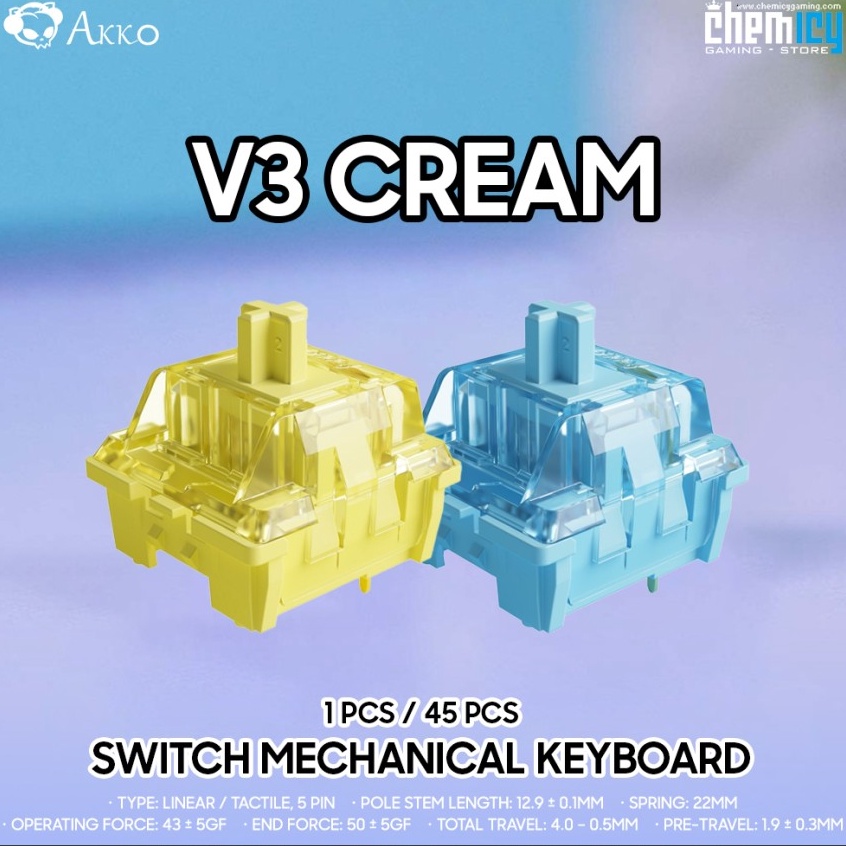 Akko V3 Cream Yellow  Blue Pro 5 pin Switch for Mechanical Keyboard 1 Box q T8Y3