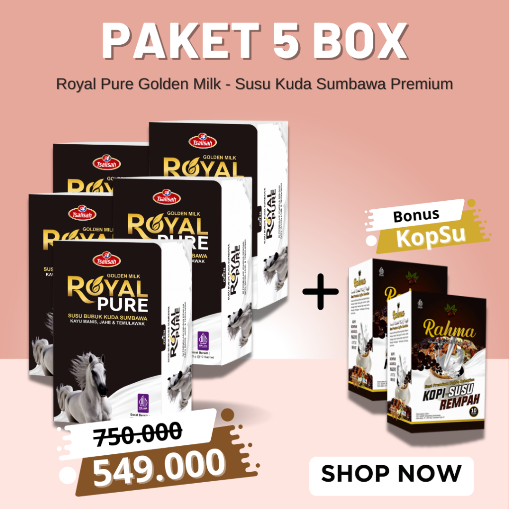 

[PAKET 5 BOX] ROYAL PURE SUSU KUDA SUMBAWA PREMIUM