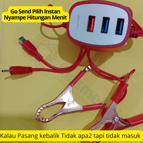 Charger HP Via TC Aki Motor/Accu Motor +Lampu Aki Charger Aki - Cas aki - Charger Accu