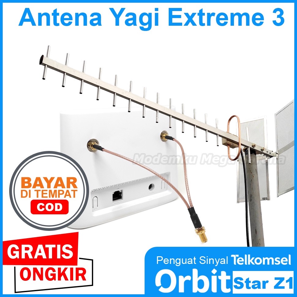 Antena Penguat Sinyal Orbit Star Z1 Modem Router Yagi Extreme 3 x Z8V4