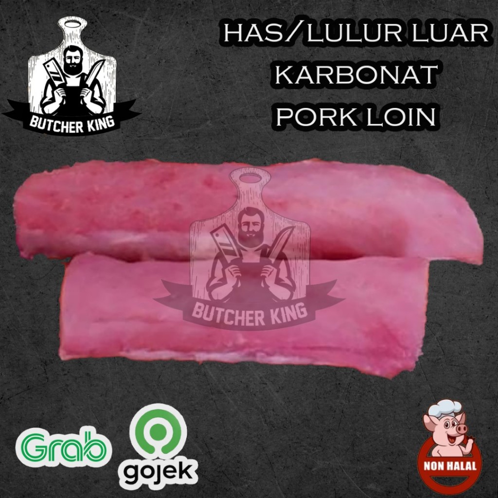 

DAGING KARBONAT BABI / LULUR LUAR / PORK LOIN KEMASAN 1 KG VACUUM PRODUK NON HALAL
