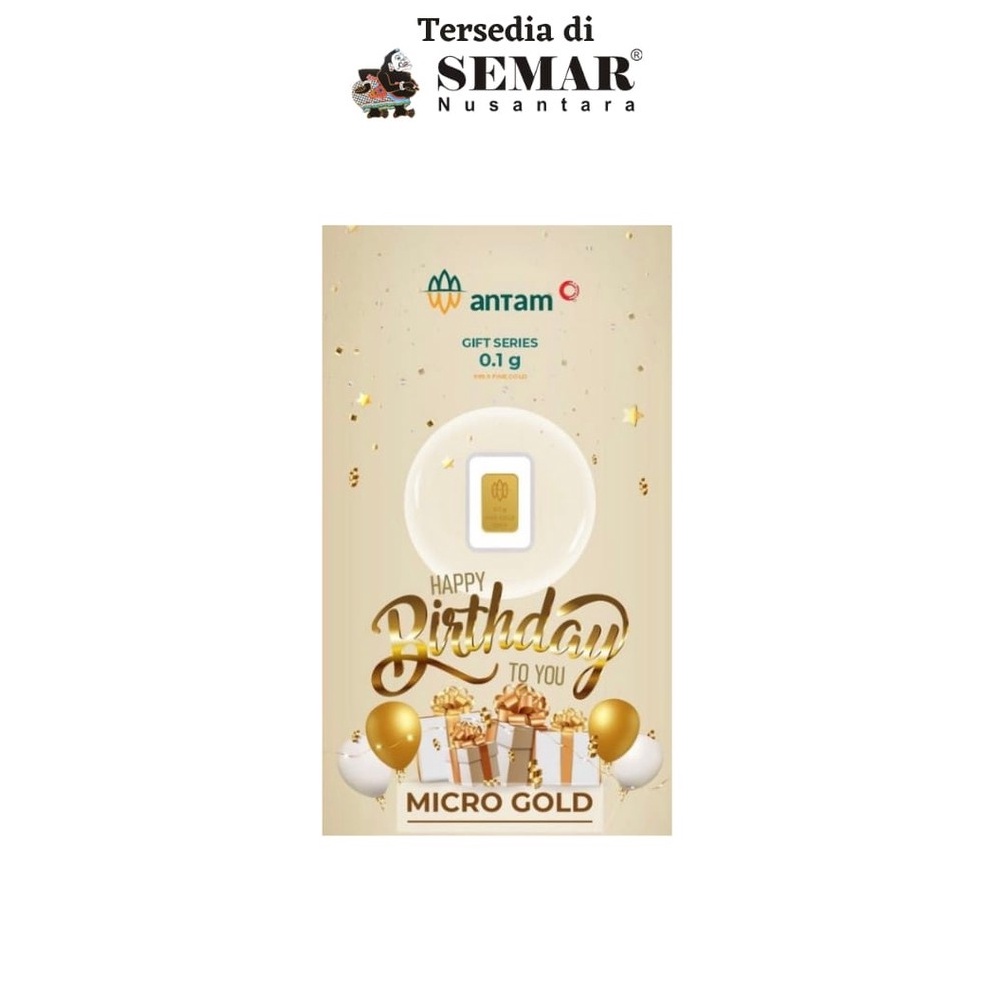 KODE Q52N Logam Mulia Antam Micro Gold Happy Birthday Emas Batangan Semar Nusantara