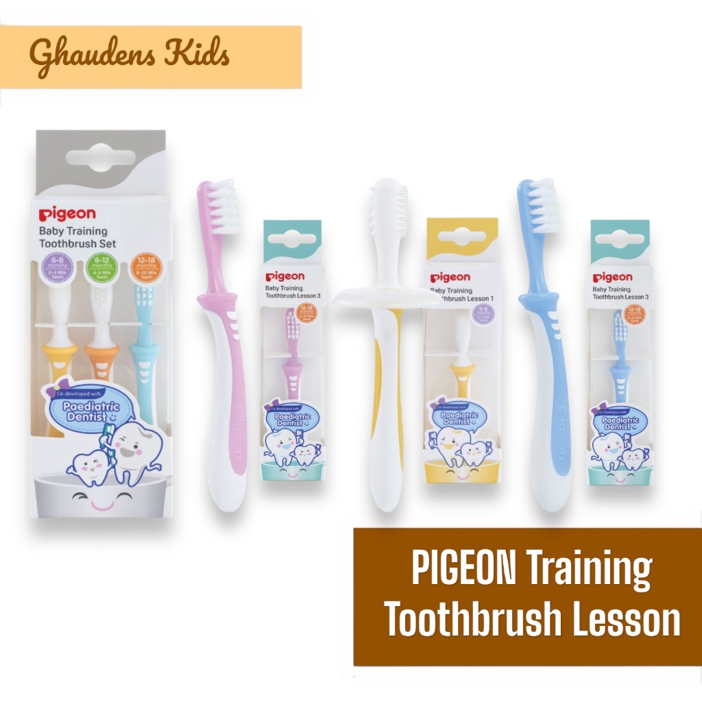 Pigeon Training Toothbrush Lesson 1 2 3 Set Mix /Sikat Gigi Bayi Pigeon