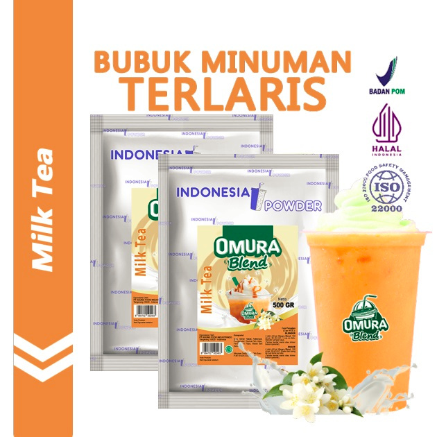 

[Bundle 2Bag x 500gr] Rasa Milk Tea Bubuk Minuman Premium Merk Omura Blend (Mix Gula)