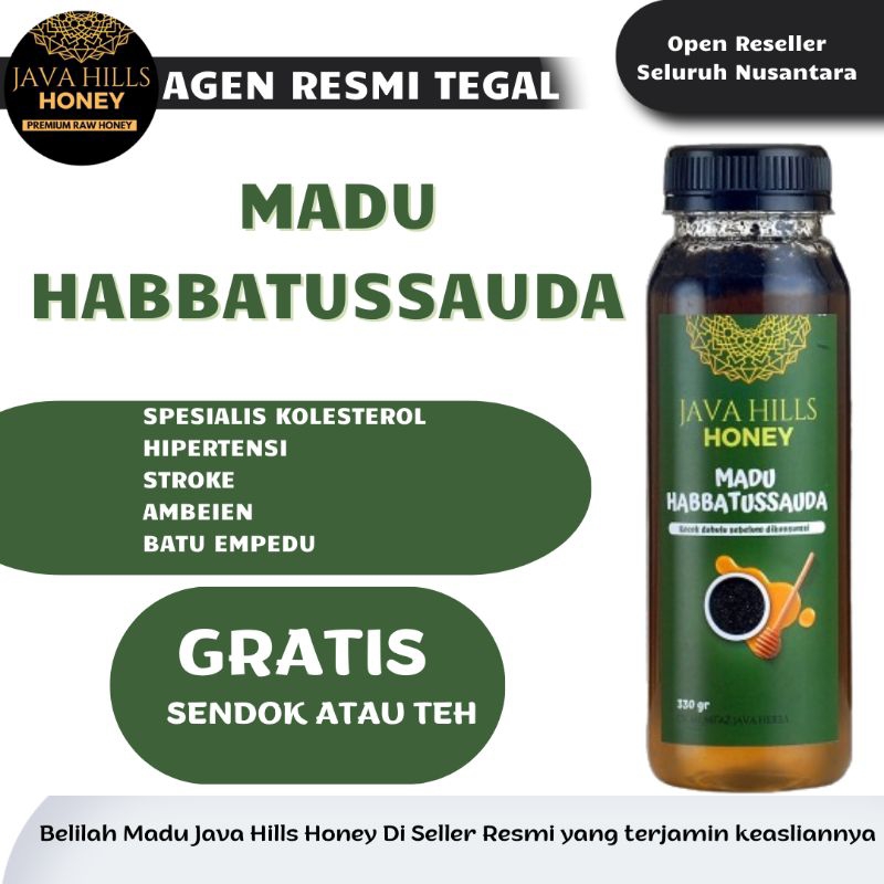 

Java Hills Honey Madu Habbatussauda 320gr Herbal Java hills Premium ORI Asli Kolesterol Asam Urat Kebas Ambeien Stroke Batu Empedu Hipertensi Sembelit Bisa COD