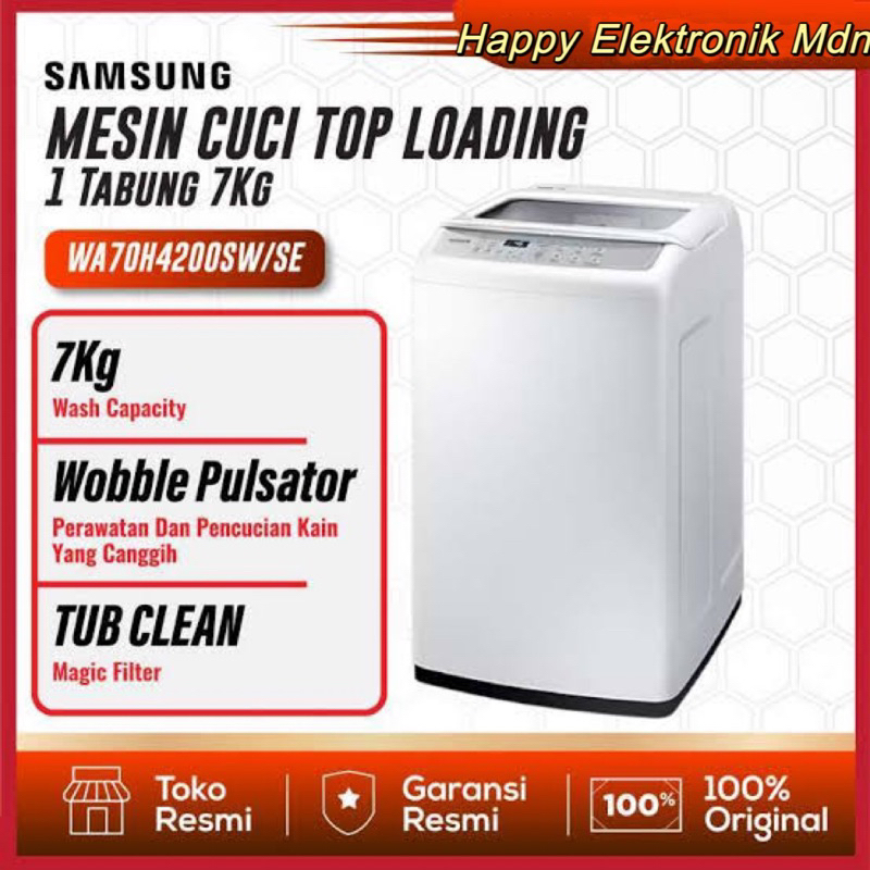 Mesin Cuci Samsung WA70H4200SW/SE Samsung Top Loading Mesin Cuci 7Kg Samsung Mesin cuci 7 kg Samsung