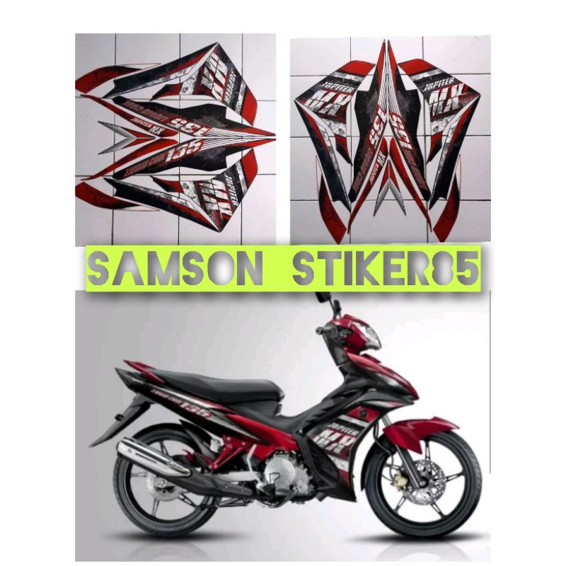 stiker striping motor yamaha jupiter mx 135 2013 hitam merah lis bodi standar beekualitas termurah