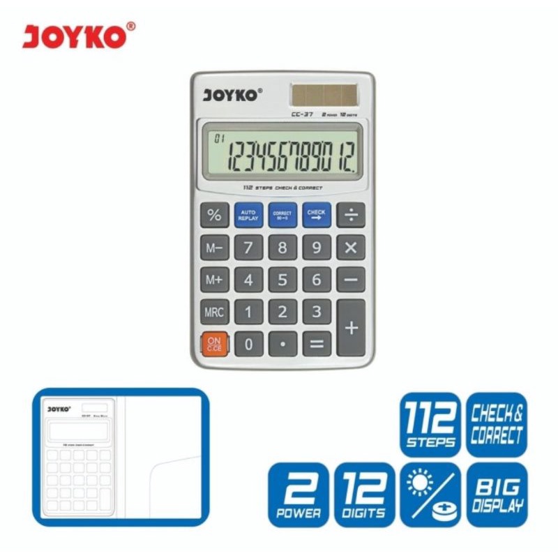 

KUALITAS TERJAMIN Kalkulator Saku JOYKO CC 37 ORI Calkulator 12 Digits CC37 Check Correct