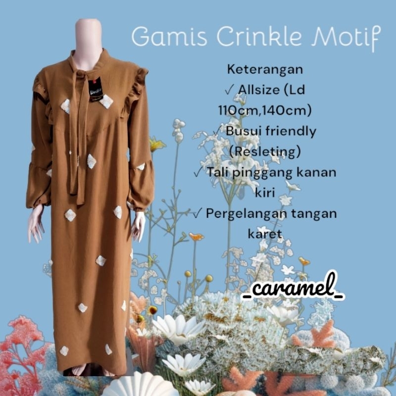 Gamis Crinkle Pom-pom Timbul