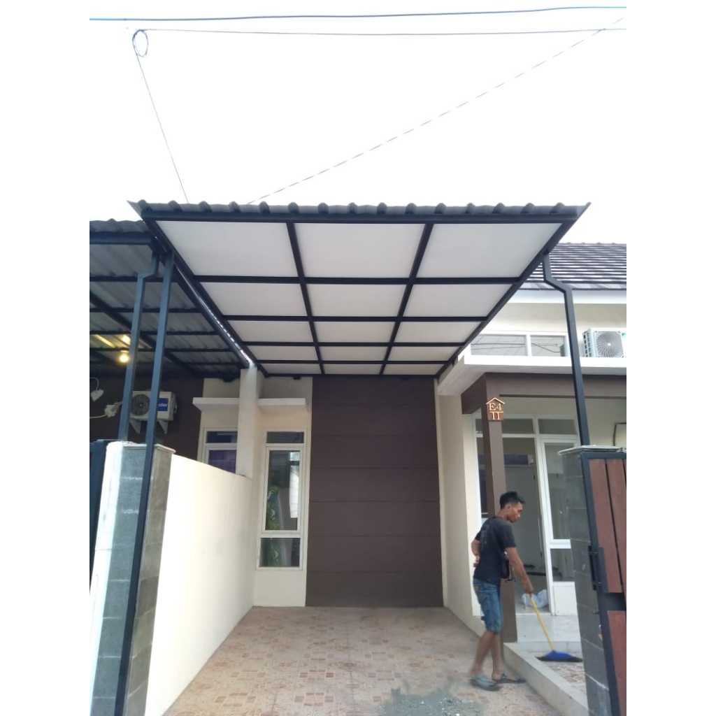 KANOPI MINIMALIS ATAP SPANDEK+GRC