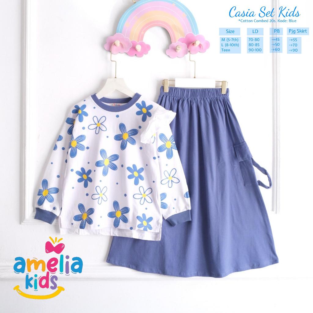 [[ NEW ARRIVAL ]] CASIA SET KIDS BY AMELIA SETROK KATUN COMBAD ANAK USIA 5-16 TAHUN OUTFIT BAJU ANAK