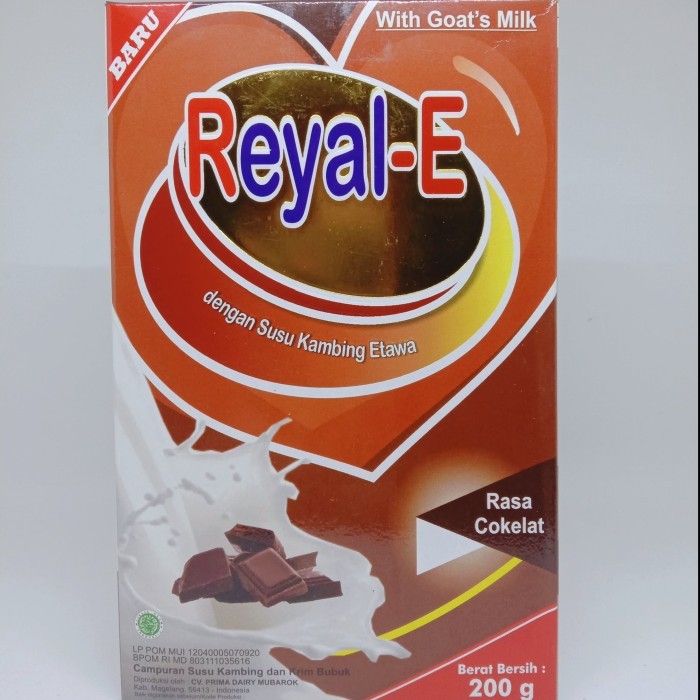 

Reyal - E susu kambing etawa 200gr ORIGINAL ASLI 100% RASA COKLAT