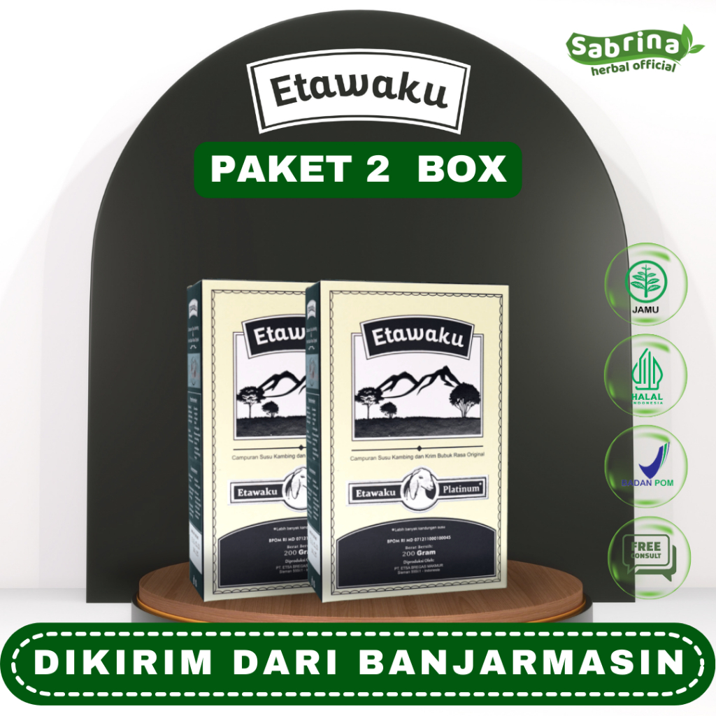 

Paket 2 Box Etawaku Platinum Susu Kambing Etawa Untuk Kesehatan Pernapasan dan Persendian Banjarmasin