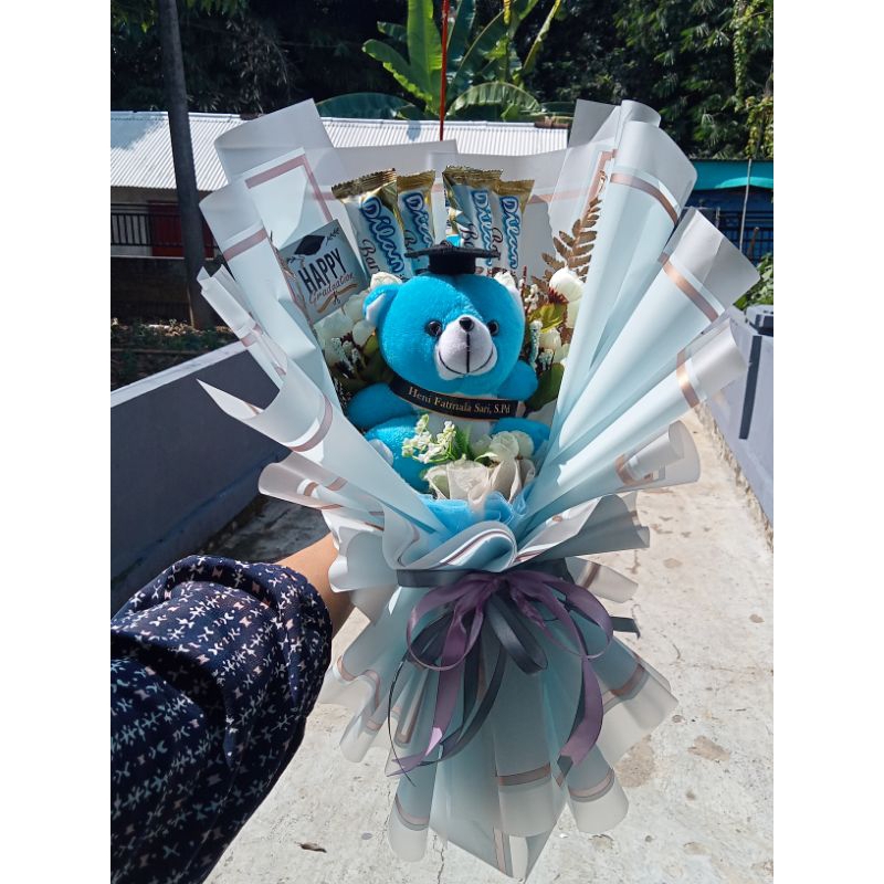 

BUKET GEMBUL SNACK/BUNGA/UANG, FREE SELEMPANG NAMA