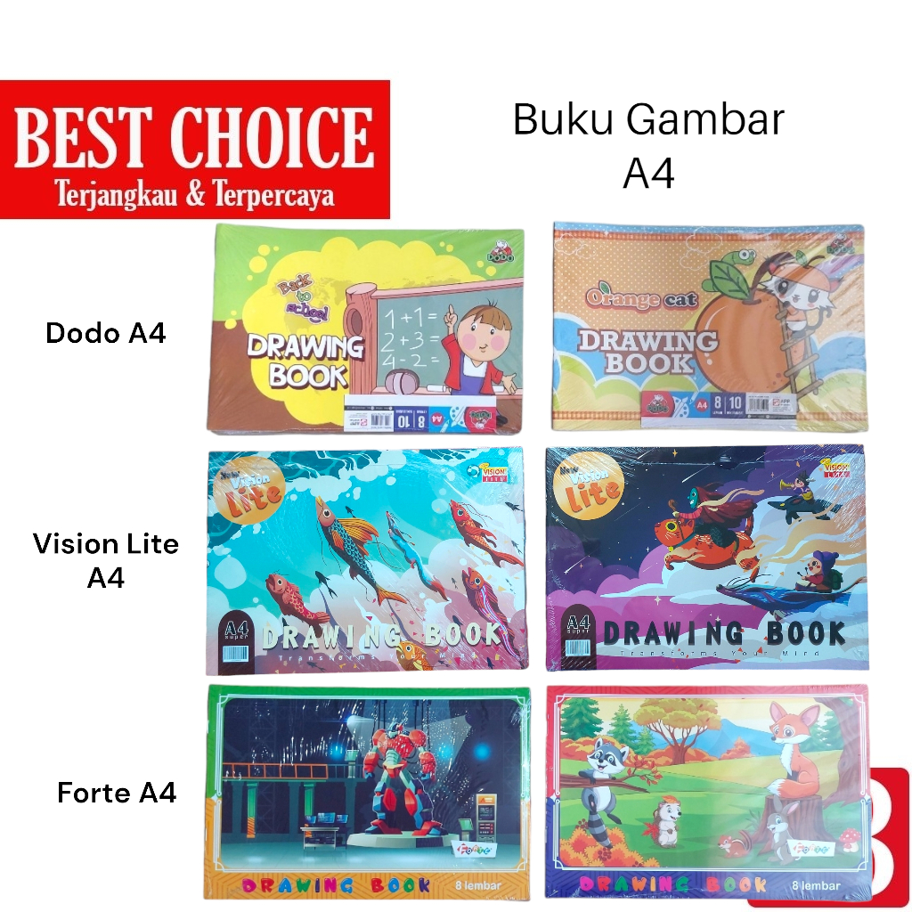 

Buku Gambar DODO / Vision / Forte A4 8 lembar (10 pcs)