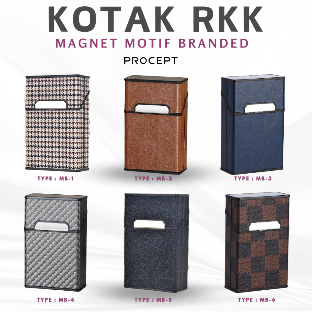 ProCept Kotak Rokok Tingwe Kulit Motif Branded Elegant Leather Anti Lembab Basah 20 Slot