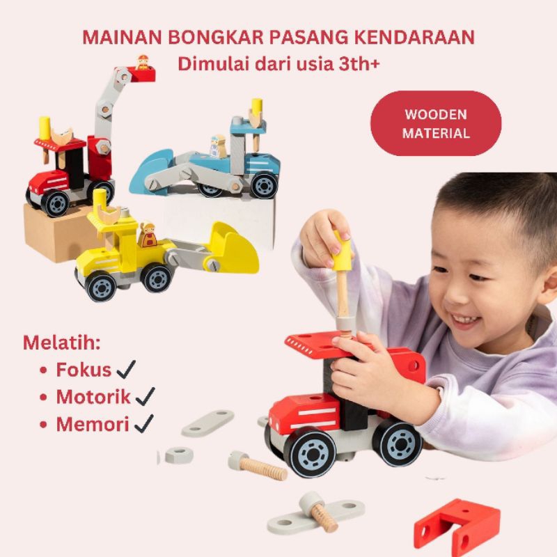 ELC-Assembling truck set toys/mechanic toys/mainan rakit truk ekskavator