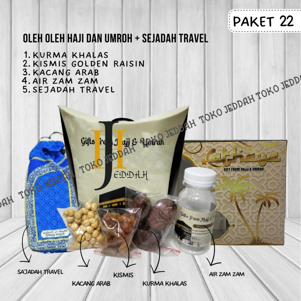 

Paket 25pcs Oleh Oleh Haji Umroh + Sajadah Travel